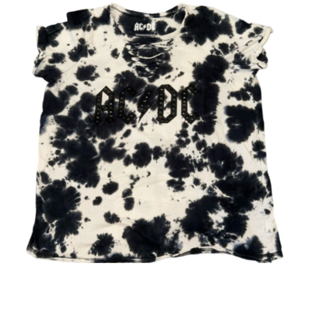 TORRID AC⚡️DC tie  dye  distressed T shirt